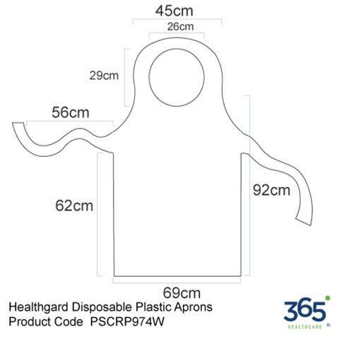 Healthgard Disposable Plastic Aprons Flat Pack 27 X 47 Inch White - Pack of 1000