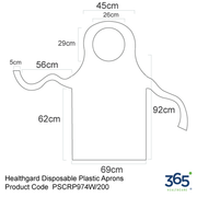 Healthgard Disposable Plastic Aprons Roll 27 X 42 Inch White - Pack of 1000