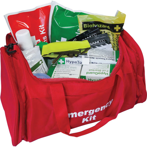 Emergency Trauma Kit in Red Emergency Bag - Professional