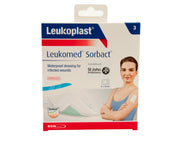 Leukomed Sorbact Waterproof Dressings for Infected Wounds Pharmacy Pack of 3