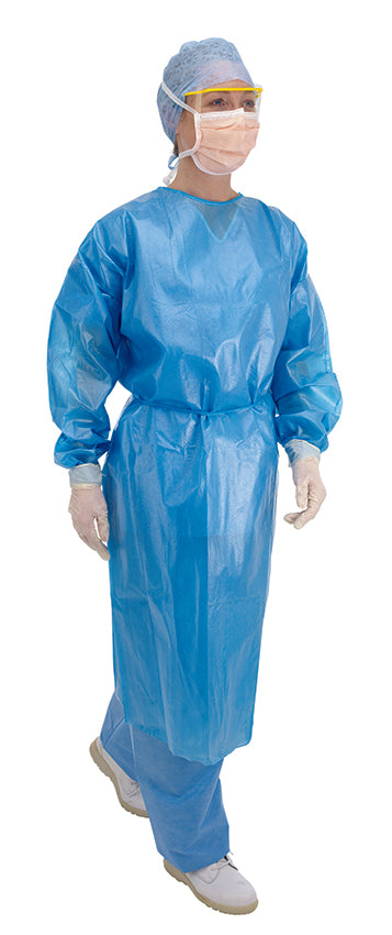 Premier Protect.Gown Blu-P.E Coated 50 Pic