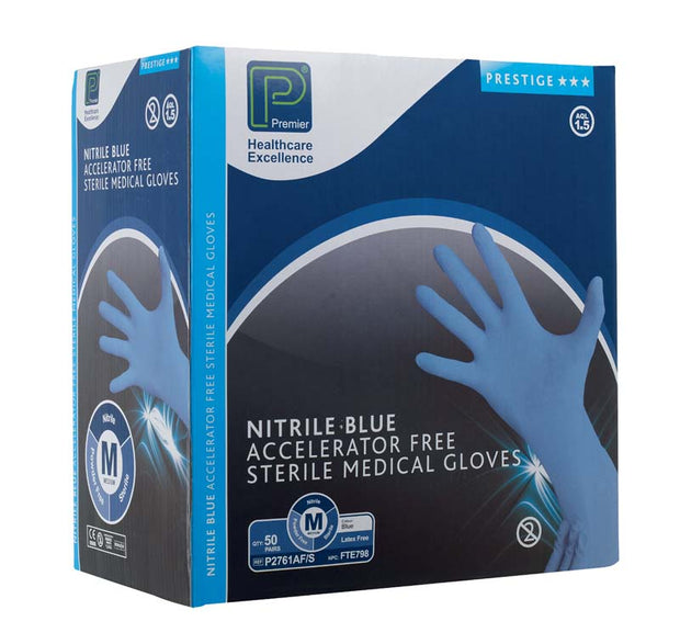 Nitrile Blue Accel Free Sterile Glove - Pack of 200