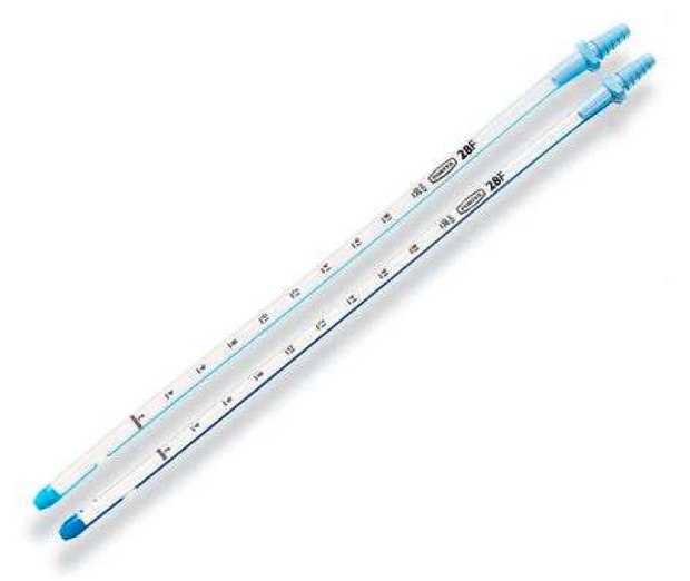 Portex Pleural Catheter STD (DK Blue Line) With Flexible Introducer