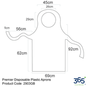 Premier Disposable Plastic Aprons Flat Pack 27x46Inch - Pack of 1000
