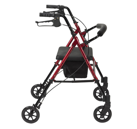 Drive Medical Red Adjustable Seat and Handle Height Rollator