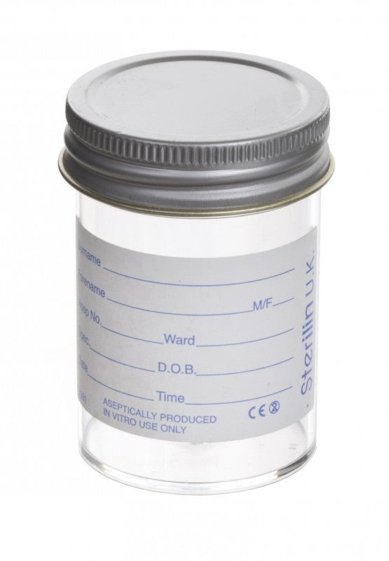 Sterilin 60ml PTD Label Pl Cap S CON