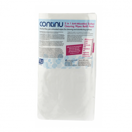Continu 2 in 1 Anti-microbial Surface Cleaning Wipes Refill (200 Pack)