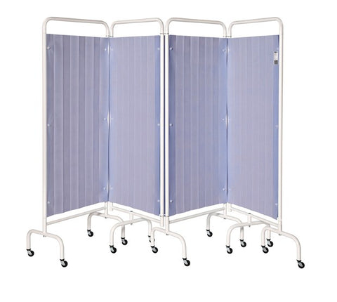 Sunflower Medical Summer Blue Mobile Four-Panel Folding Hospital Ward Curtained Screen
