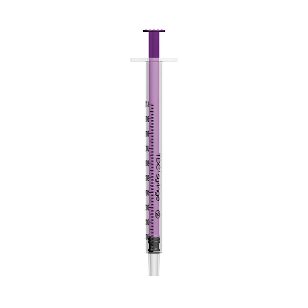 TDC 1ml Luer Slip Syringe (Purple) - Pack of 100
