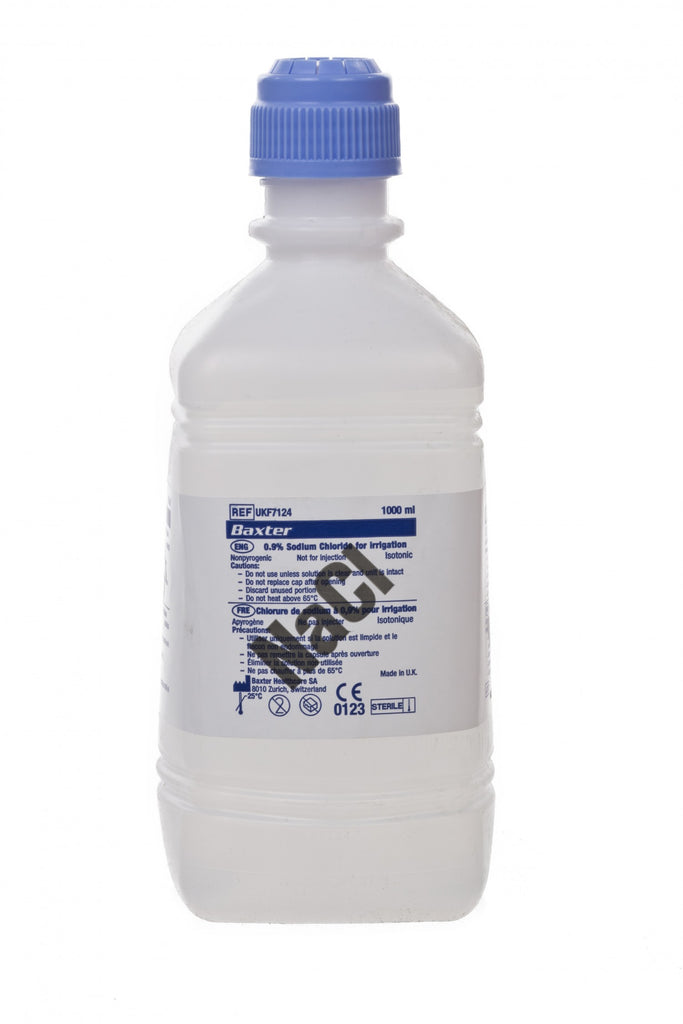 Saline Irrigation Water Baxter Nacl 0.9% 1 Litre 1000ml Bottle