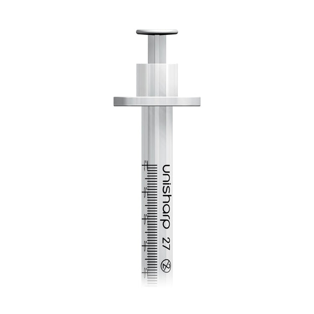 Unisharp 1ml 27G Fixed Needle Syringe: White - Pack of 100