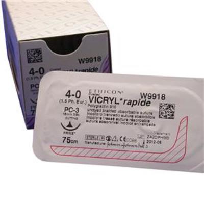 Coated VICRYL rapide Suture: 26mm 75cm undyed 3-0 2 (x12)
