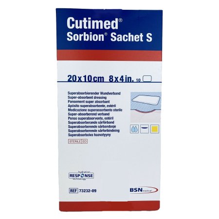 Wound Dressing Cutimed Sorbion Sachet S Cellulose / Gel Forming Polymer 20 X 10cm Pack of 10