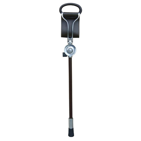 Adjustable Black Promenade Walking Seat Stick with Interchangeable Rubber or Spiked Ferrule