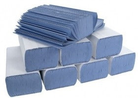 Blue Hand Towel - V-Fold Compostable