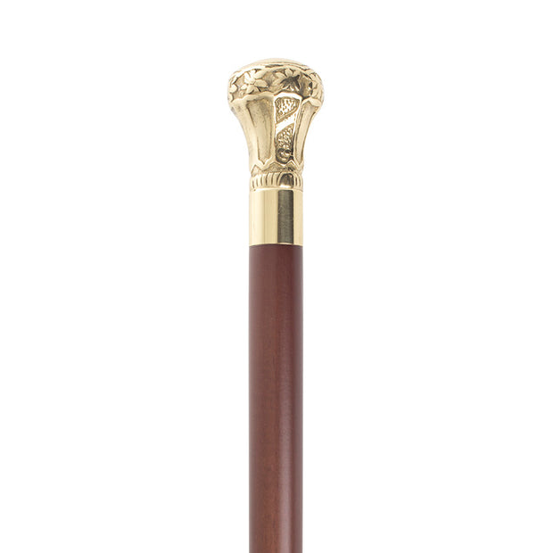 Brass Crown Handle Boxwood Collectors' Walking Stick