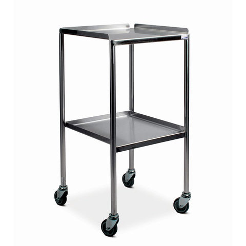 Bristol Maid Stainless Steel Dressing Trolley with 450 x 450mm Fixed Shelves, Raised Sides