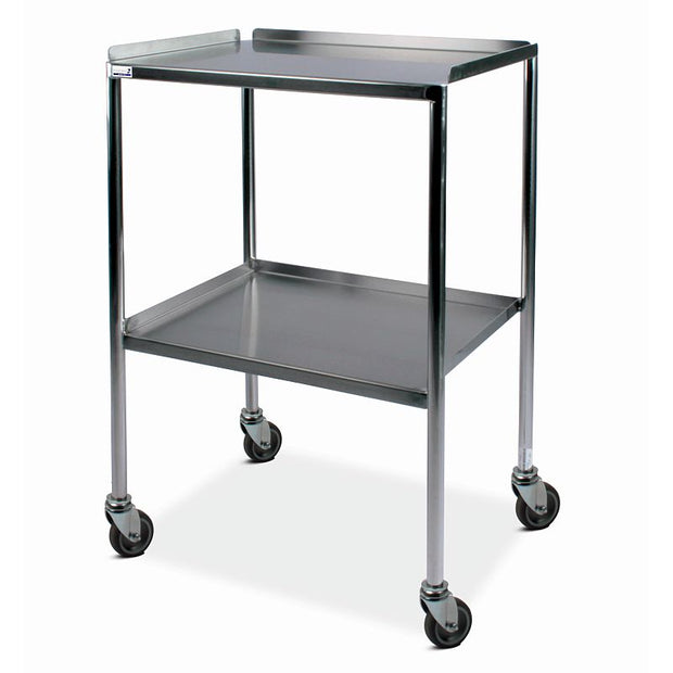 Bristol Maid Stainless Steel Dressing Trolley with 450 x 600mm Fixed Shelves, Raised Sides