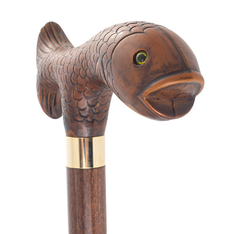 Brown Fish Hardwood Cane