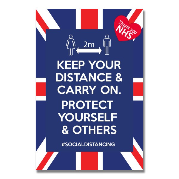 Keep Your Distance & Carry On Sign 300x400mm