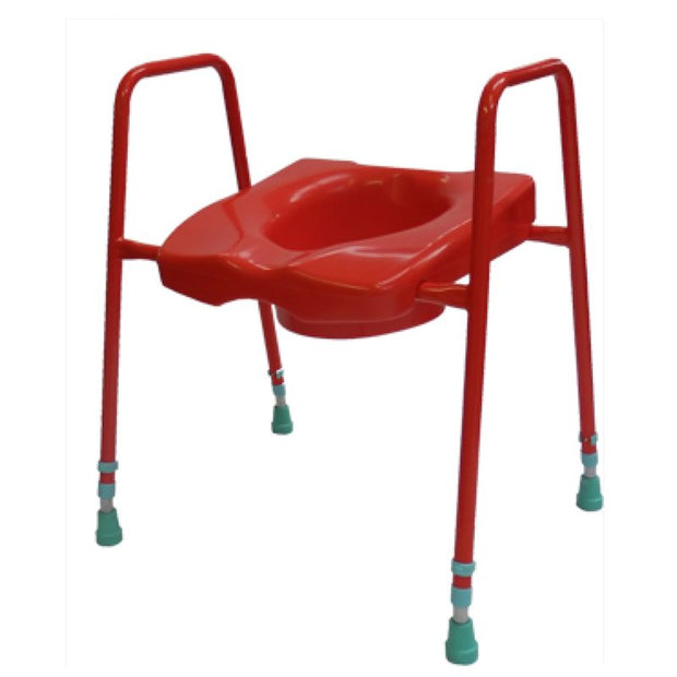Coloured Toilet Frame with Seat Red