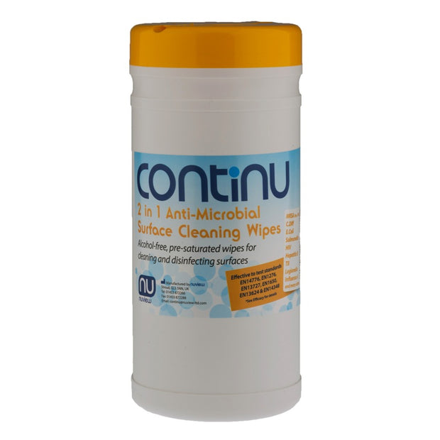Continu 2 IN 1 Anti-microbial Surface Cleaning Wipes Tubs (200PK)