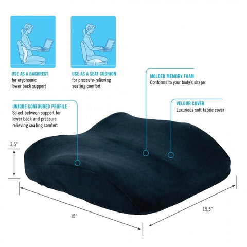Obusforme - Sit & Back cushion - 780mm x 430mm x 100mm - Black