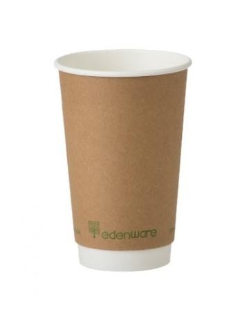 Double Walled Edenware 16oz Paper Cups / Lids for 500
