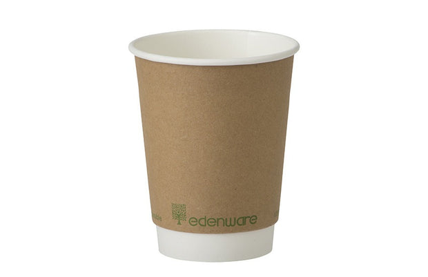 Double Walled Edenware 8oz Paper Cups / Lids for 500