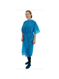 Patient Disposable Isolation Gowns Long Sleeve Blue [Pack of 50]