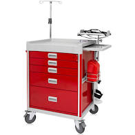 Emergency Trolley Crash cart - With 5 Drawers and Accessories