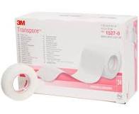 3M Transpore Surgical Tape, 2.5cm x 9.14m, Pack of 12 Rolls