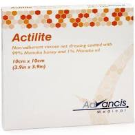 Actilite Dressing with Activon and Manuka Honey, 10cm x 10cm, Pack of 10