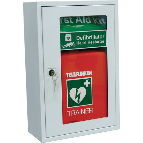 AED Defib Wall Cabinet with Key Lock, Empty