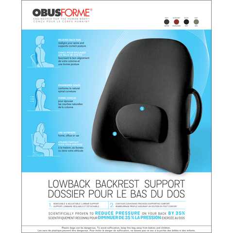 Obusforme - Highback support cushion - 780mm x 430mm x 100m - Black