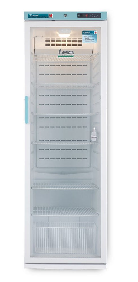 LEC PGRC353UK Pharmacy Fridge - Glass Door - 353L - White [Pack of 1]