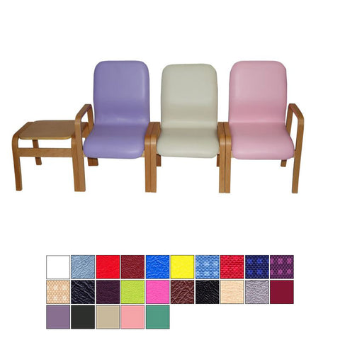 Medi-Plinth Deluxe Wooden Waiting Room Chair with Armrests (Set of 3)