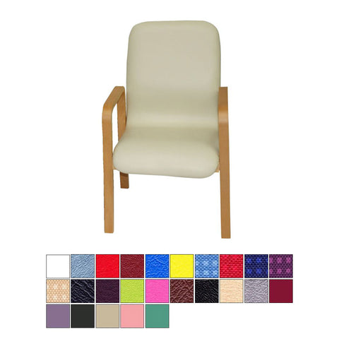 Medi-Plinth Deluxe Wooden Waiting Room Chair with Armrests