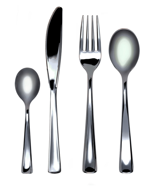 Metallic Finish Plastic Forks Recyclable for 500