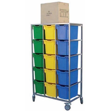 Mobile 15 Tray Storage Trolley