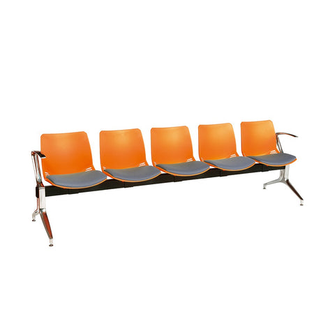 Sunflower Neptune Visitor 5 Seat Module (Moulded) - 2 Chrome Arms - Inter/vene Seat Pads
