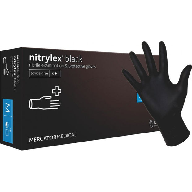 Ansell Disposable Gloves, Black Nitrile, For General Use (Pk-100)