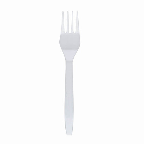 Lightweight White Disposable Plastic Forks for 1000