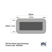 365 Non Woven Island Dressings (10 x 20 cm) - Pack of 12