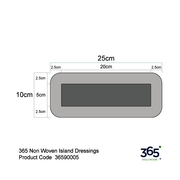365 Non Woven Island Dressings (10 x 25 cm) - Pack of 12