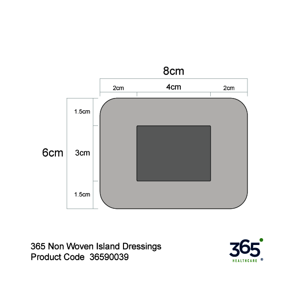 365 Non Woven Island Dressings (6 x 8 cm) - Pack of 60