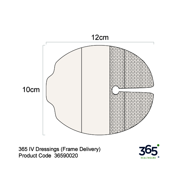 365 Ported IV Dressings (10 x 12 cm) - Pack of 50
