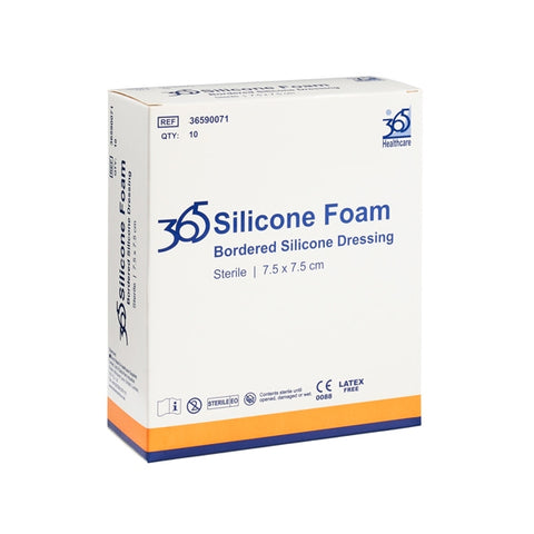 365 Silicone Foam Dressing Pads (7.5 x 7.5cm) - Pack of 10
