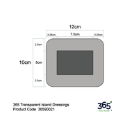 365 Transparent Island Dressings (10 x 12 cm) - Pack of 50