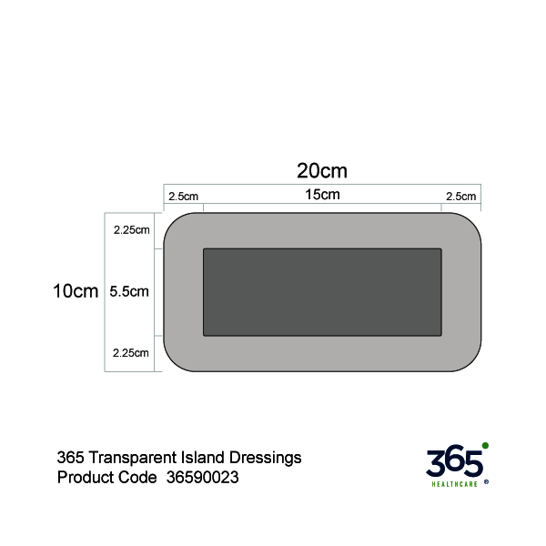 365 Transparent Island Dressings (20 x 10 cm) - Pack of 50